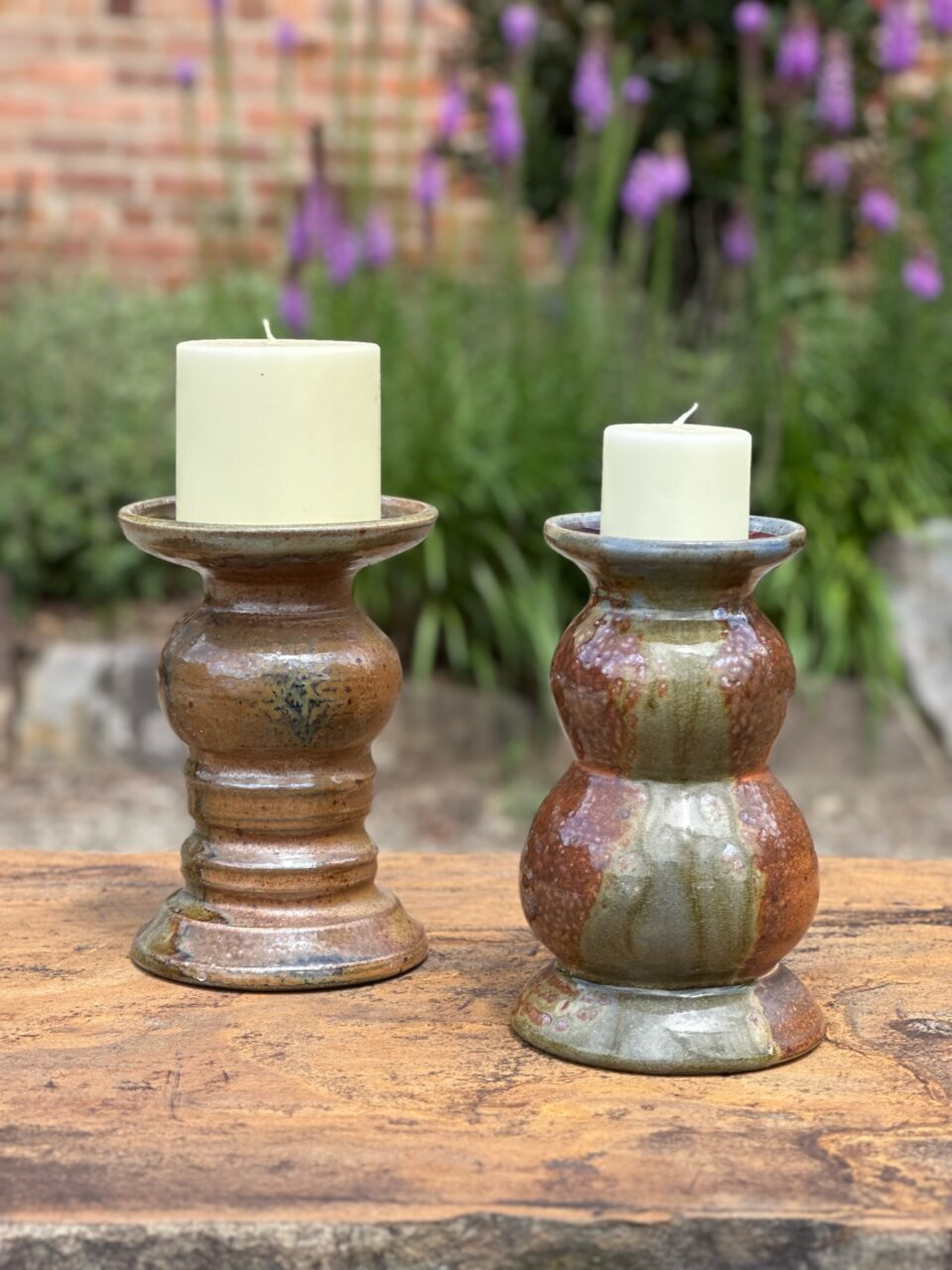 Julia Mann finished pots, wood soda kazie fired cable holders