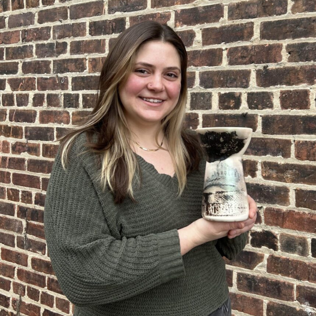 Kyra Pruitt square headshot with finished pot